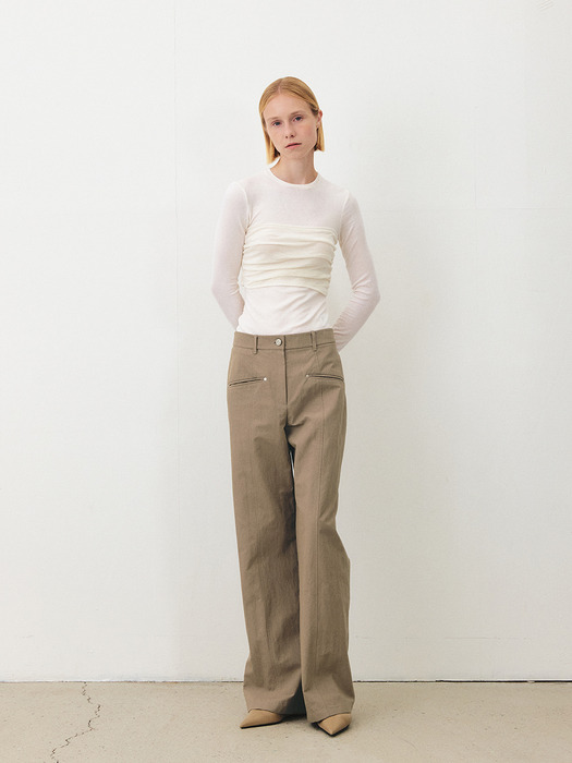 TFF COTTON WIDE FLARE TROUSERS_2COLORS