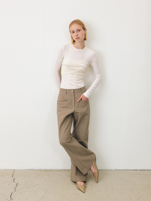 TFF COTTON WIDE FLARE TROUSERS_2COLORS