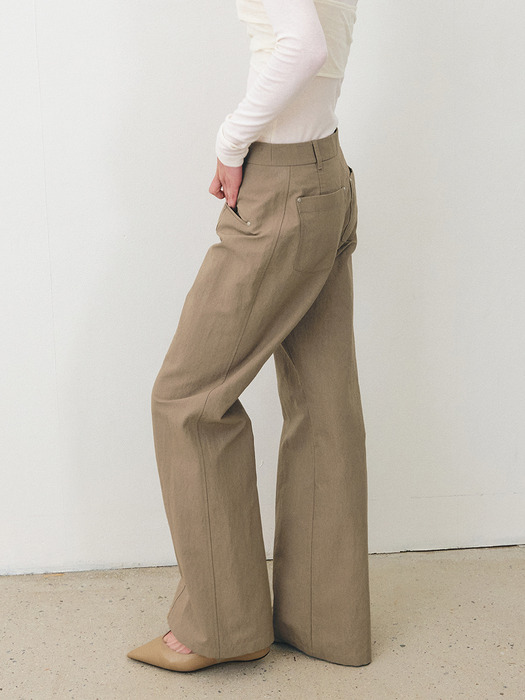 TFF COTTON WIDE FLARE TROUSERS_2COLORS