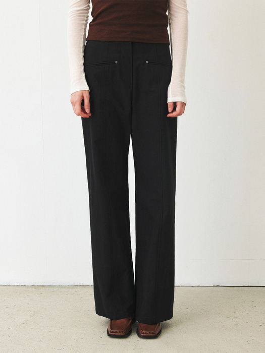 TFF COTTON WIDE FLARE TROUSERS_2COLORS