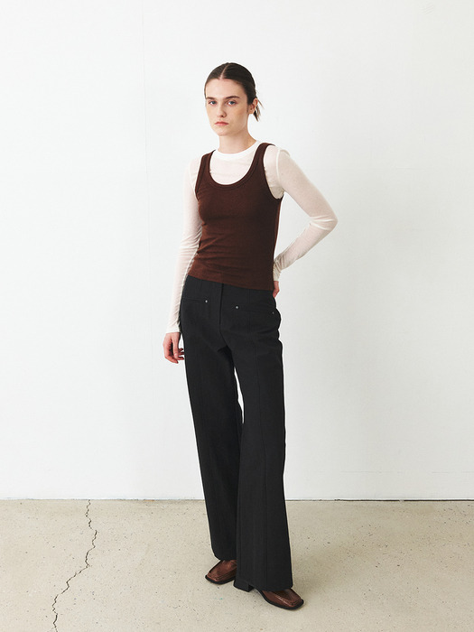 TFF COTTON WIDE FLARE TROUSERS_2COLORS