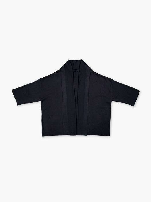 WOOL SHAWL CARDIGAN_BLACK