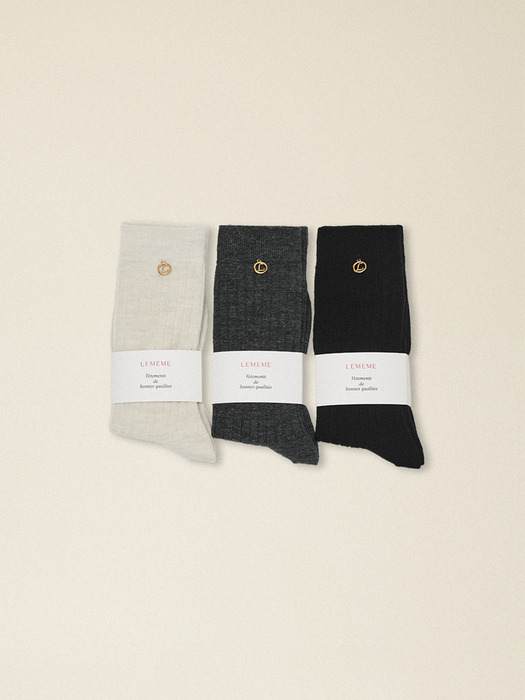 French Wool Socks_3colors