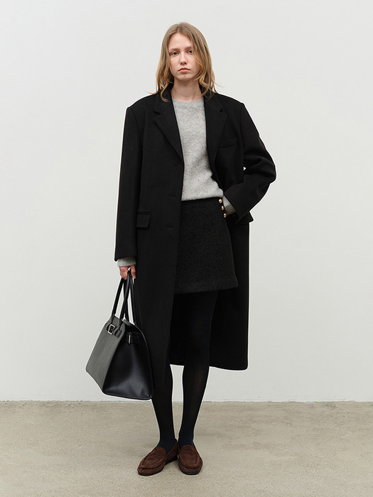 ESSENTIAL CASHMERE SINGLE COAT BLACK_UDCO4D222BK