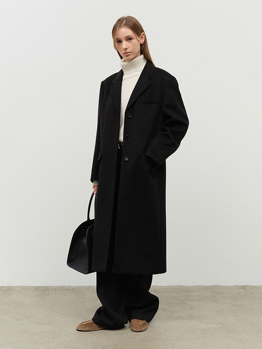 ESSENTIAL CASHMERE SINGLE COAT BLACK_UDCO4D222BK