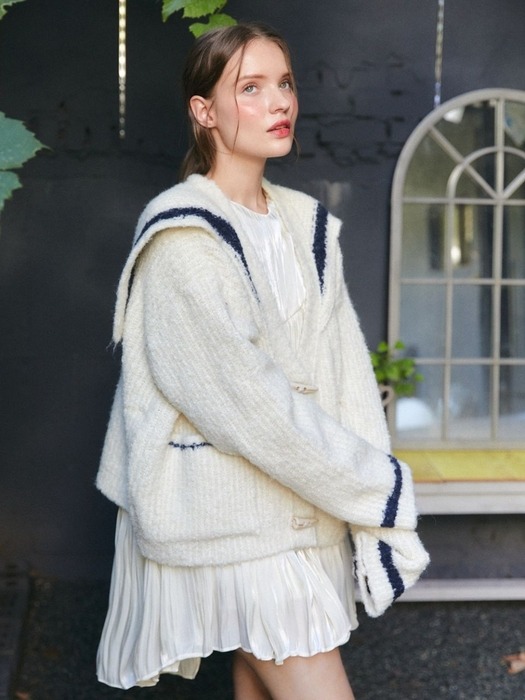 sailor wool boucle cardigan_ivory