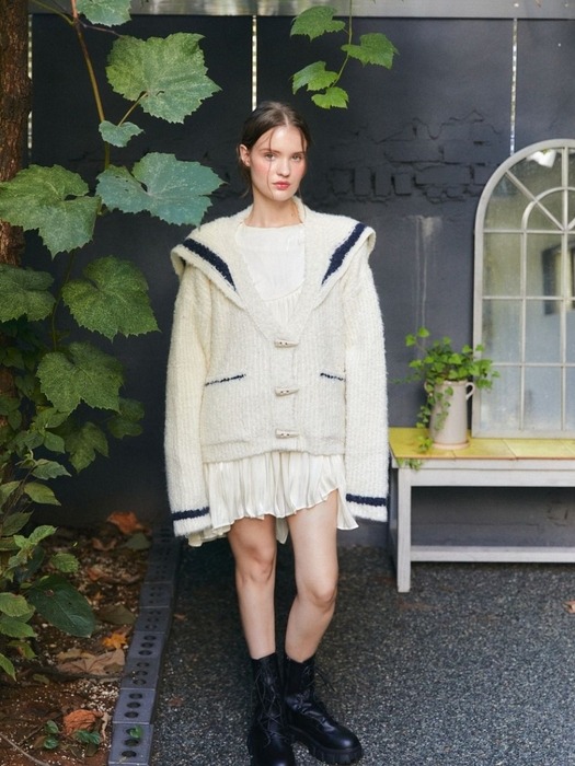 sailor wool boucle cardigan_ivory