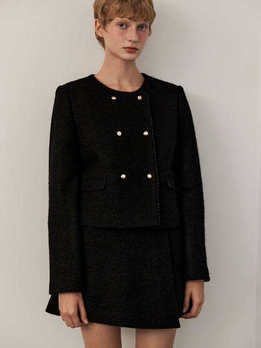 WOOL BLENDED DOUBLE JACKET_BLACK