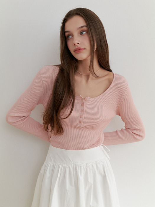 [단독] Bonny button knit (pink)