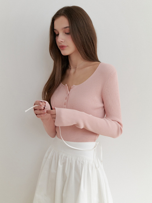 [단독] Bonny button knit (pink)