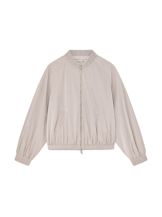 WASHED VOLUME BOMBER JUMPER IN LIGHT PINK - Image 1