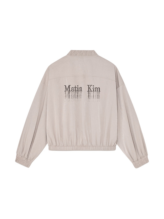 WASHED VOLUME BOMBER JUMPER IN LIGHT PINK - Image 2