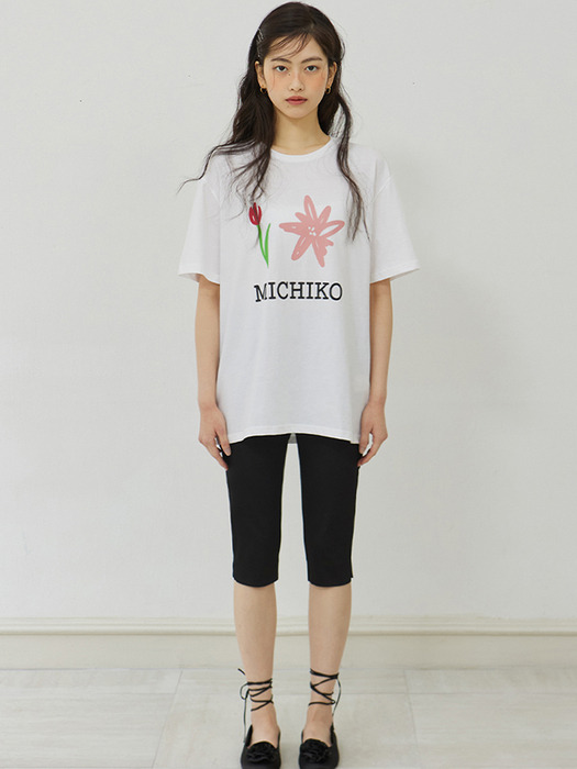ORGANIC COTTON FLOWER TOP WHITE