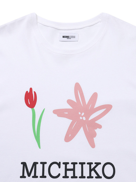 ORGANIC COTTON FLOWER TOP WHITE