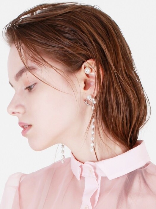3Pearl Chain Earring[DL18SSER11SVF]