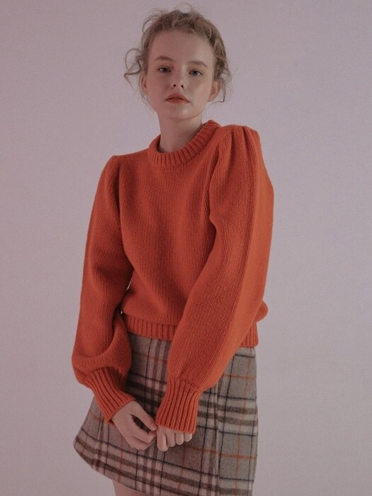 mgmg shirring knit_orange