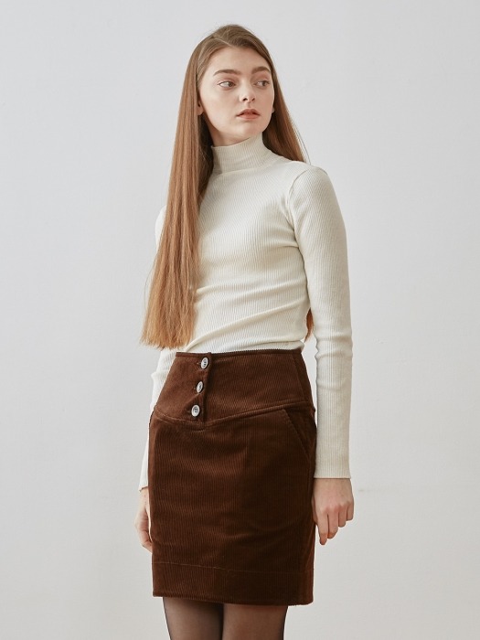 corduroy skirt-brown