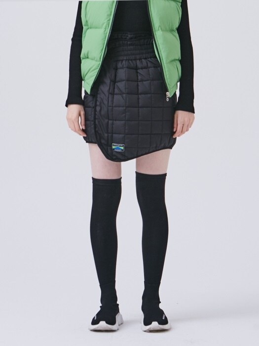 Square Padded Mini Skirt (Black)