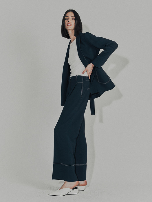 [Drama Signature] Pleated Wide-leg Trousers