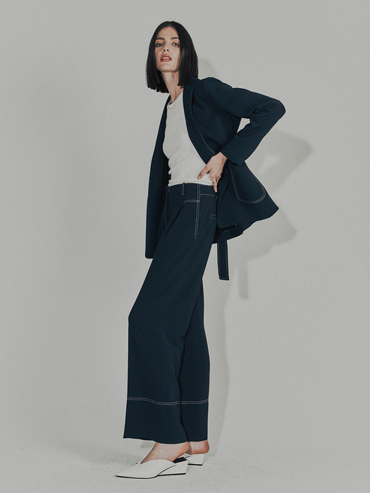 [Drama Signature] Pleated Wide-leg Trousers