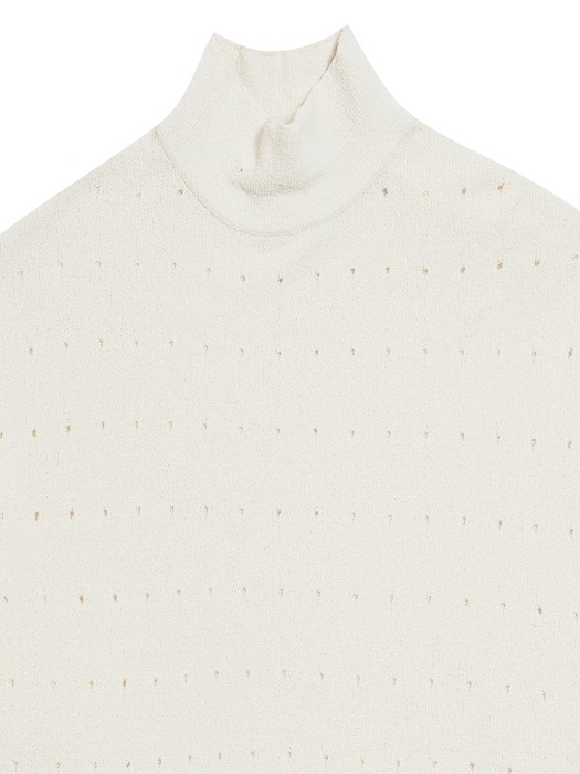 PUNCHED HALF TURTLENECK KNIT IVORY