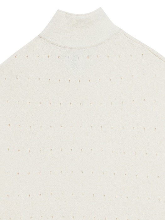 PUNCHED HALF TURTLENECK KNIT IVORY