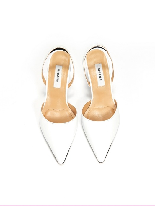 Open Stiletto Slingback_White