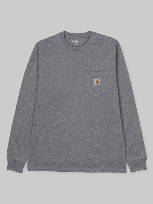 L/S POCKET T-SHIRT_DARK GREY HEATHER