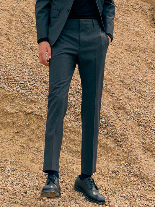 Slim-Tapered Italian Stretch-Wool Suit Trousers