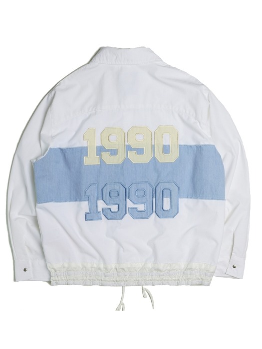 90`s Draw-String Mix Shirts-Jacket (white)