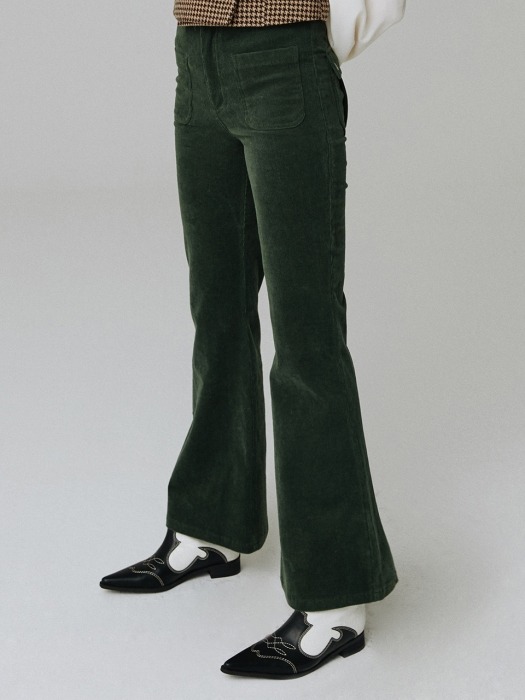 Corduroy pocket pants_green