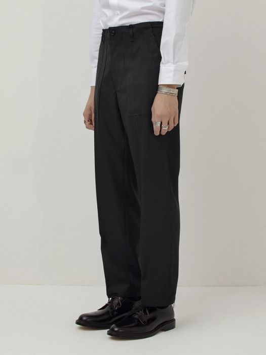 Fatigue Pants - Double Cloth Wool (Black)