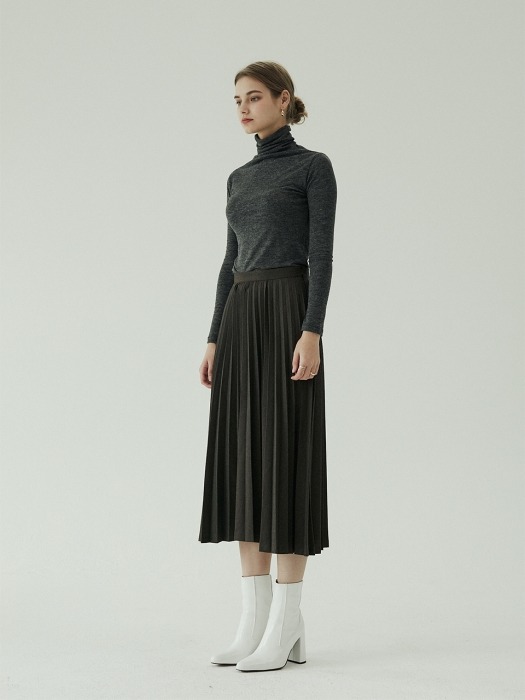 Marianne pleated skirt cigar brown