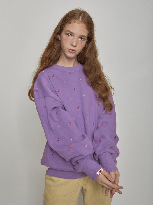 ALT012_Heart Dew Embroidery Sweatshirts_Violet