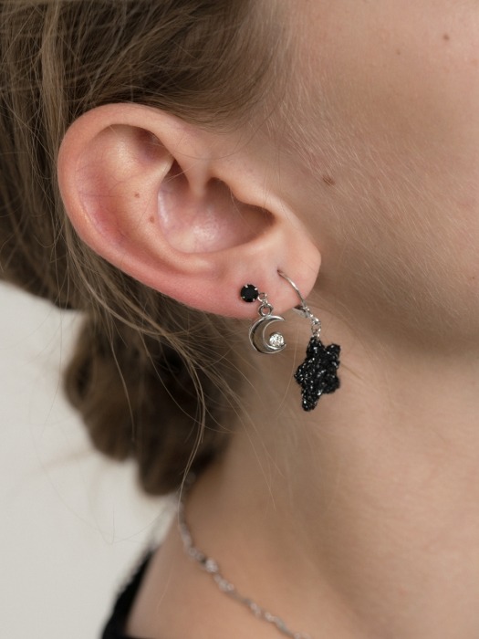 Black point 3set mini earring