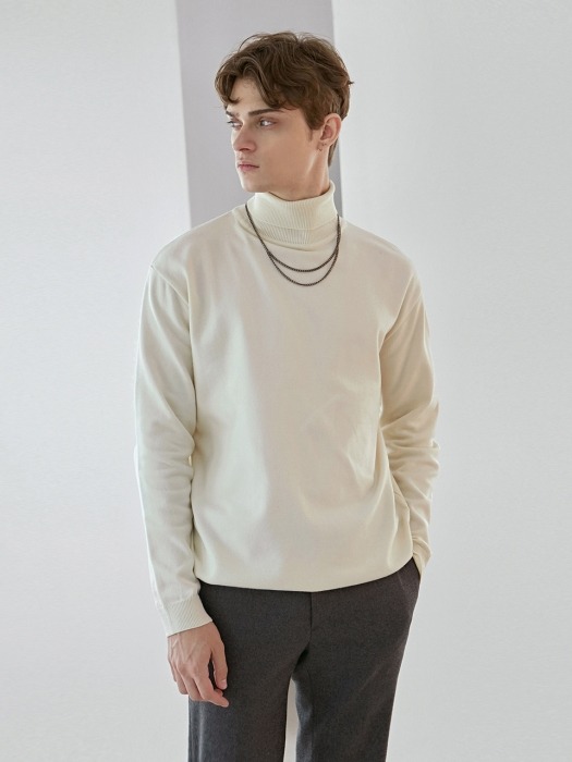 DOUBLE TURTLE LONG KNIT_IVORY