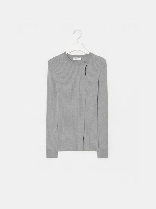 Ribbed Knit Pullover - Light Grey (KE0151M022)