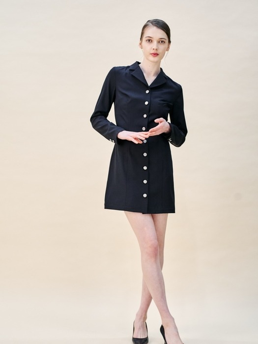 Tailored Black Mini Dress
