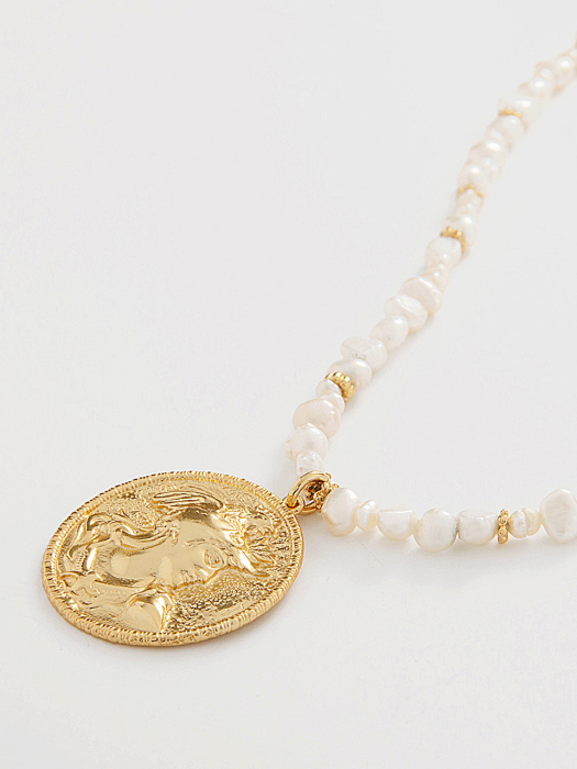 LARGE COIN NATURAL PEARL NECKLACE (PANTHEON)_NZ0990