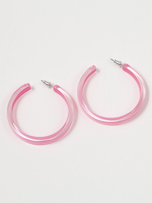 Clear C ring - pink
