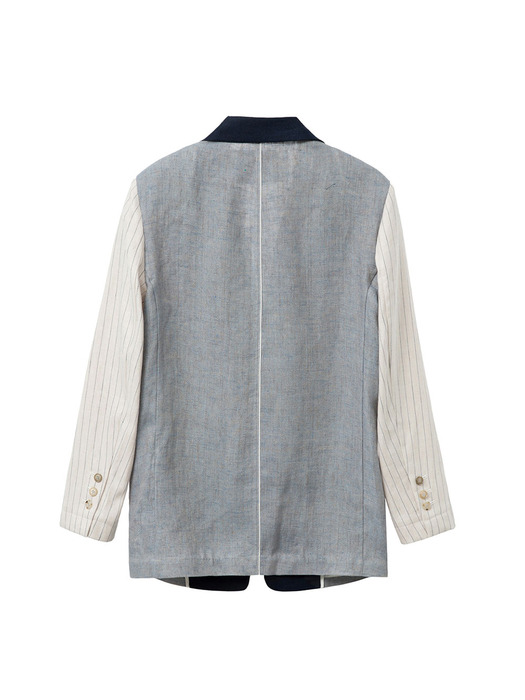 TRIPLE LINEN INSIDE-OUT JACKET awa262w(MELANGE SKY)