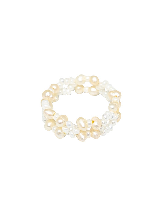 Popcorn Beads Ring (White)