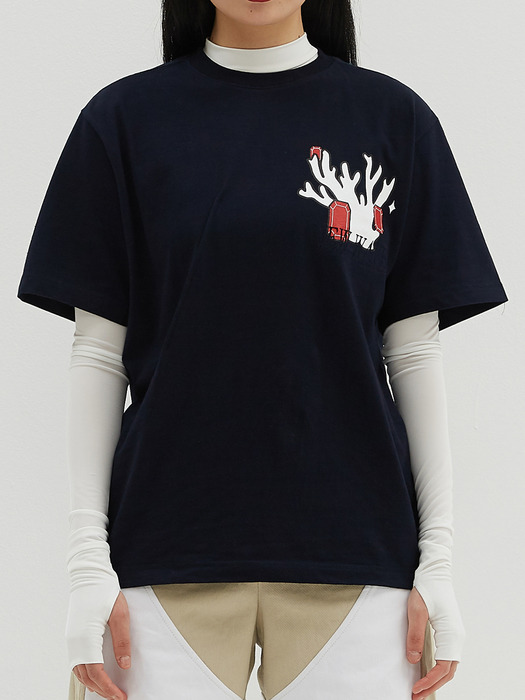 Dimple T Shirt Navy