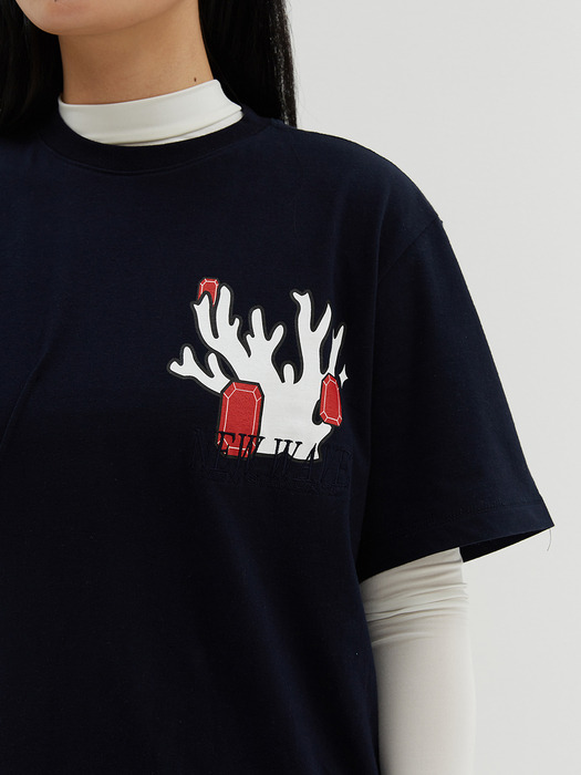 Dimple T Shirt Navy