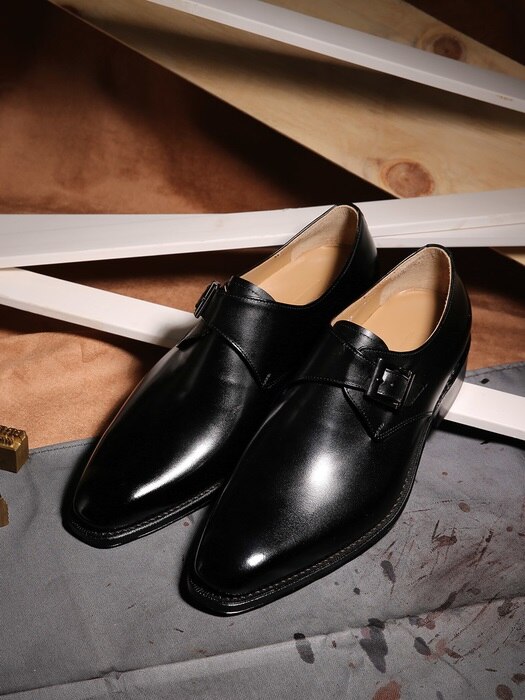 Single Monk-strap Goodyear-Welt Black#7000