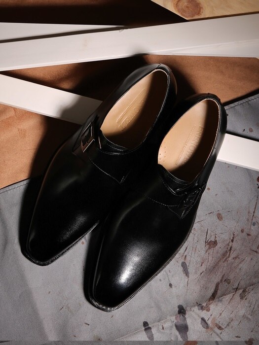 Single Monk-strap Goodyear-Welt Black#7000