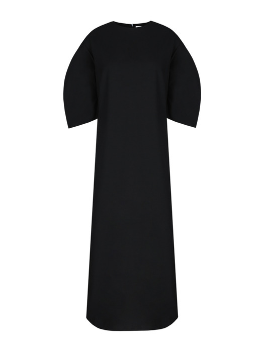 Round shape sleeve dress_Black