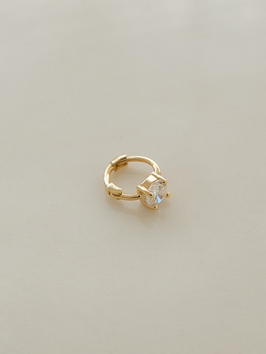 14k gold mini CZ onetouch earrings (14k 골드)