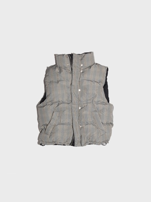 REVERSIBLE PADDING VEST (CHECK1/BLACK)