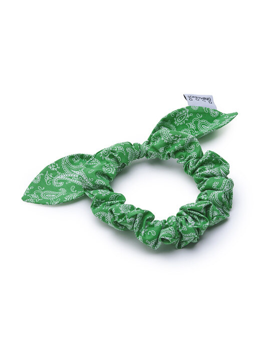 Tie Bow Scrunchy_Paisley_GREEN